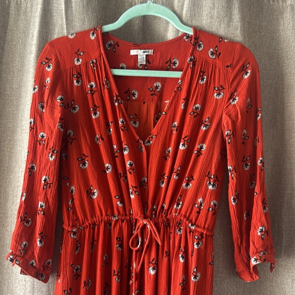 Amuse Society Red Floral Midi Dress - Picture 2 of 6